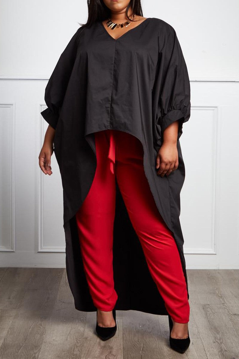 Let’s Slay Bobbie High-Low V-Neck Blouse