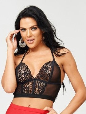 Daisy Strappy Back Crop Lace Bralette