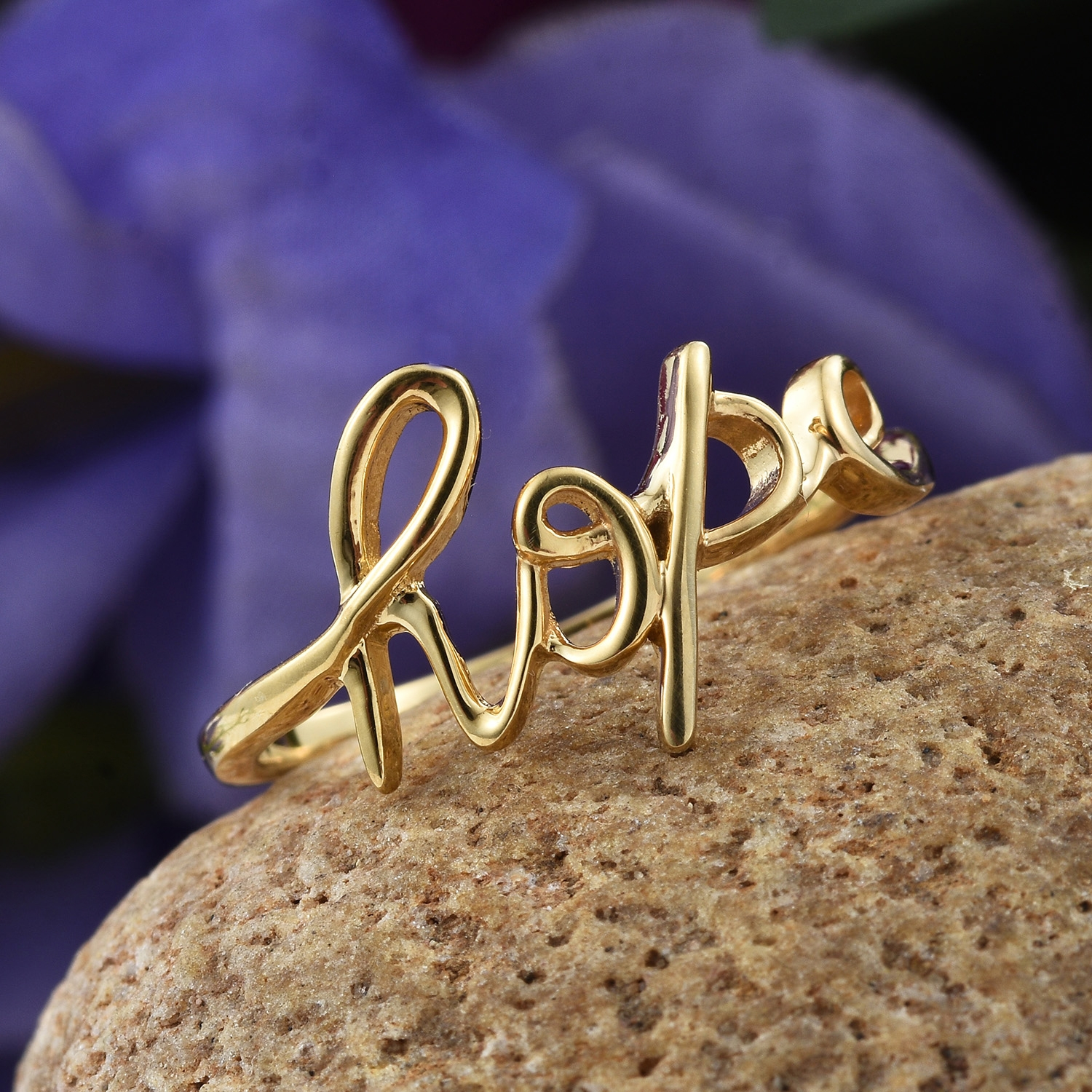 Hope Ring in 14K YG Over Sterling Silver.