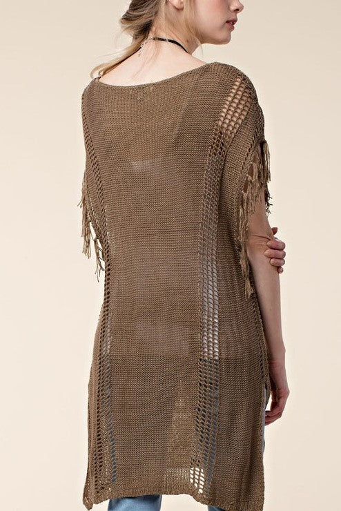 Cole Sleeveless Sweater Tunic in Mocha