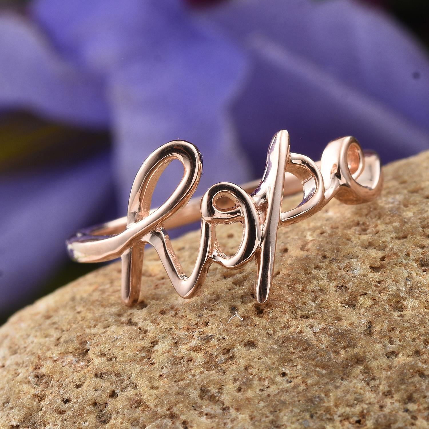 Hope Ring in14K RG Over Sterling Silver (Size 7.0)