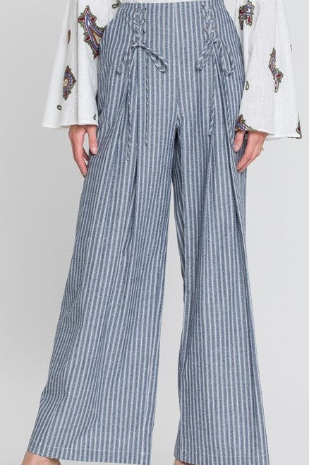 Hamilton All-Laced-Up Pants in Navy & White