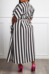 Miss Rivera Black & White Striped Fit & Flare Maxi - Houzz of DVA Boutique