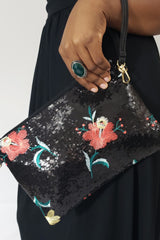 Isle of Spice Where Everything Nice Large Sequin Floral Clutch - Houzz of DVA Boutique