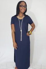 My T-Shirt Maxi Dress in Navy - Houzz of DVA Boutique