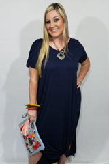My T-Shirt Maxi Dress in Navy - Houzz of DVA Boutique