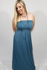 A Pocket Full of Delights Maxi Tube Dress in Titanium - Houzz of DVA Boutique