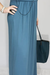 A Pocket Full of Delights Maxi Tube Dress in Titanium - Houzz of DVA Boutique
