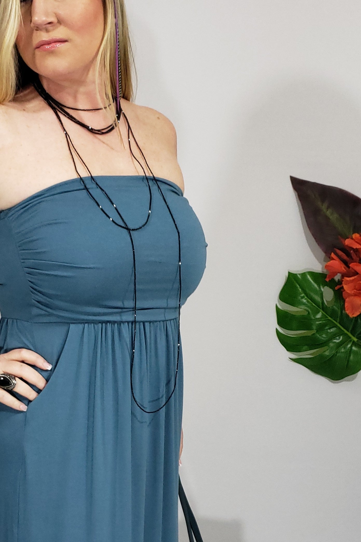A Pocket Full of Delights Maxi Tube Dress in Titanium - Houzz of DVA Boutique