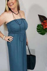 A Pocket Full of Delights Maxi Tube Dress in Titanium - Houzz of DVA Boutique