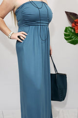 A Pocket Full of Delights Maxi Tube Dress in Titanium - Houzz of DVA Boutique