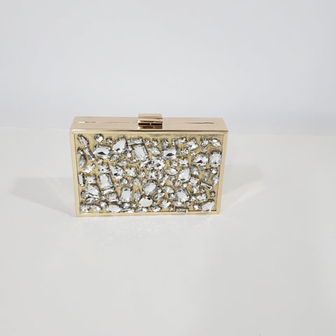 Isle of Spice Where Everything Nice Large Sequin Floral Clutch in Rose Gold