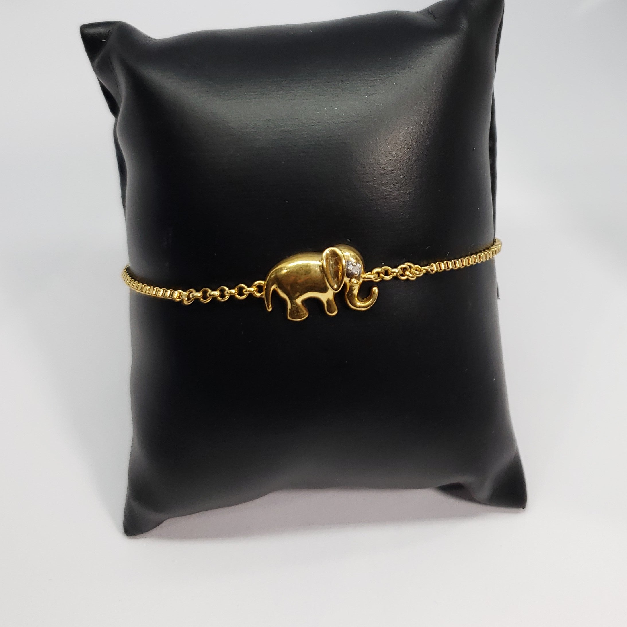 Buy Elephant Charm Ankle Bracelet 14k Yellow Gold Rolo Link Anklet  Adjustable From 10 to 9 Online in India - Etsy
