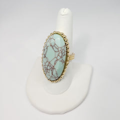 Howlite Goldtone Ring (Size 8.0) TGW 4.50 cts. - Houzz of DVA Boutique