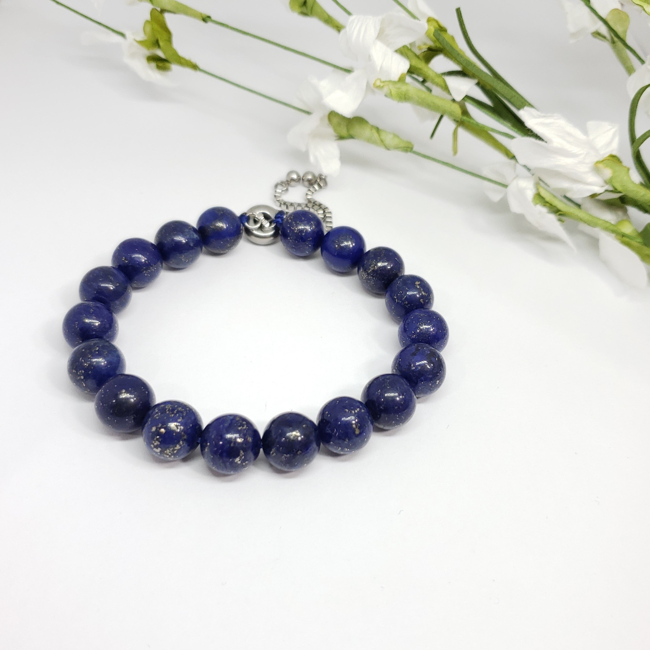 Lapis Lazuli Stainless Steel Round Bolo Style Bracelet TGW 250 cts. - Houzz of DVA Boutique