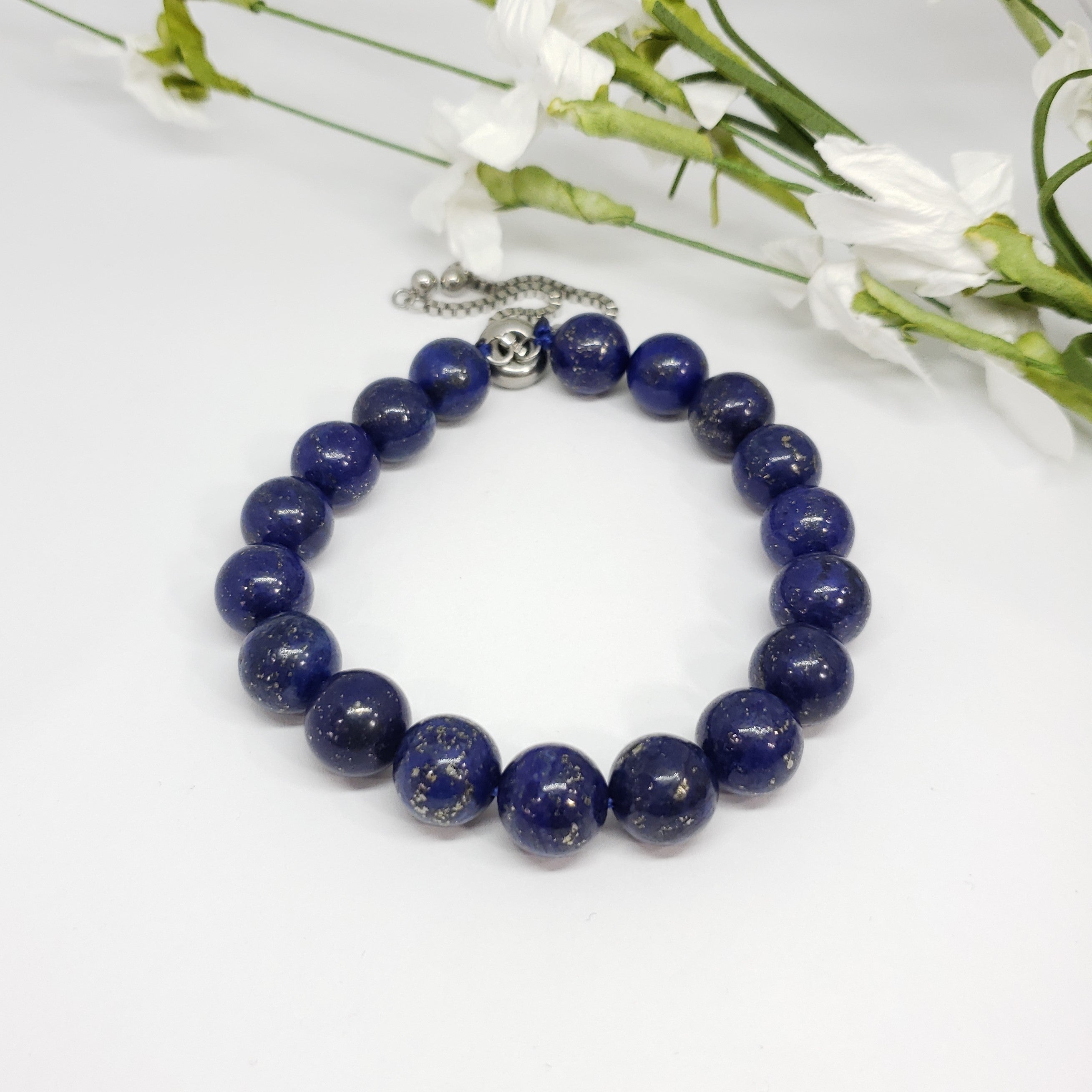 Lapis Lazuli Stainless Steel Round Bolo Style Bracelet TGW 250 cts. - Houzz of DVA Boutique