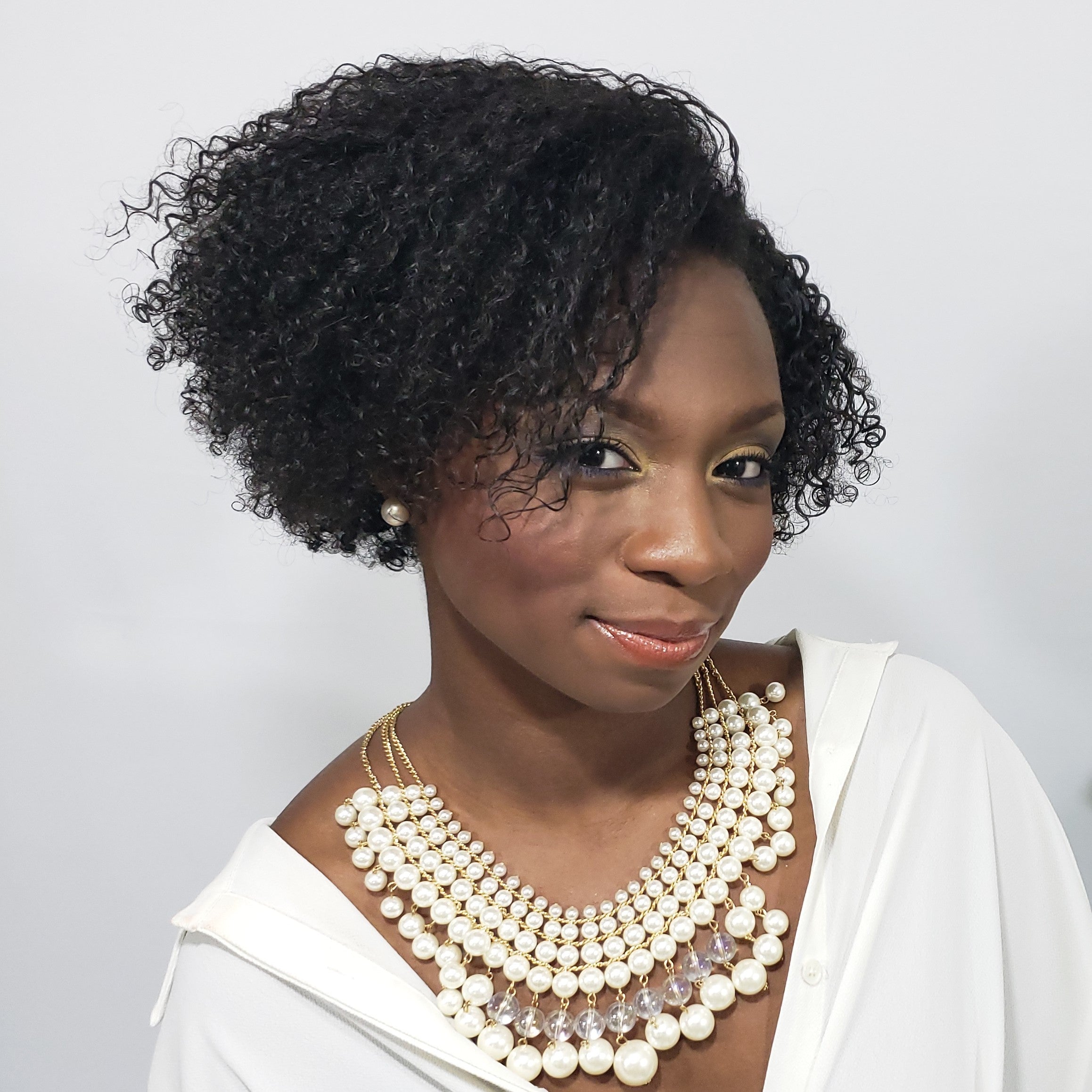Isn’t she Lovely Simulated White Chroma Pearl Bib Necklace in Goldtone (20 in) - Houzz of DVA Boutique