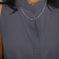 Black Freshwater Pearl Station Necklace (20 in) - Houzz of DVA Boutique