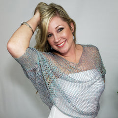 GIGI Iridescent Crochet Top in Silver - Houzz of DVA Boutique
