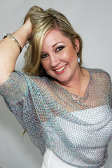 GIGI Iridescent Crochet Top in Silver - Houzz of DVA Boutique