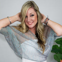 GIGI Iridescent Crochet Top in Silver - Houzz of DVA Boutique
