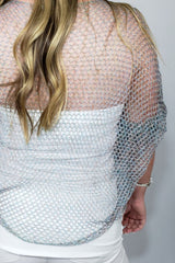 GIGI Iridescent Crochet Top in Silver - Houzz of DVA Boutique