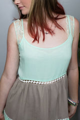 Sun is Out Color Block Sundress in Mint & Mocha - Houzz of DVA Boutique