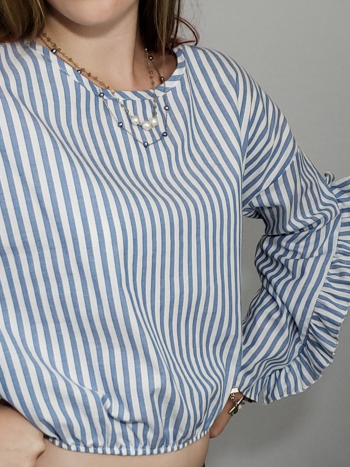 She’s Got Flair Cut-Out Ruffle Sleeves Blouse - Houzz of DVA Boutique