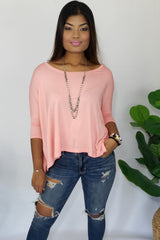 Monica She Candoit Sweet & Comfy T-Shirt in Bright Peach - Houzz of DVA Boutique