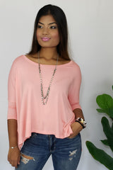 Monica She Candoit Sweet & Comfy T-Shirt in Bright Peach - Houzz of DVA Boutique