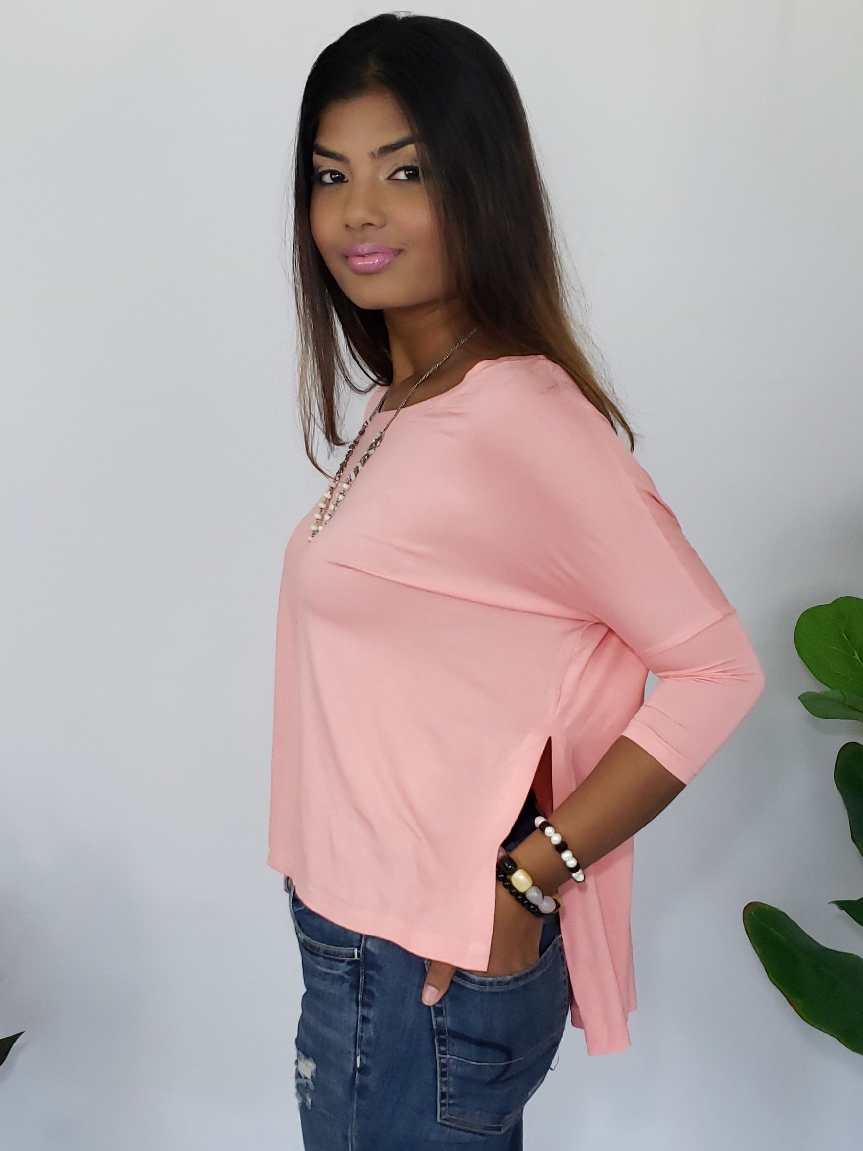 Monica She Candoit Sweet & Comfy T-Shirt in Bright Peach - Houzz of DVA Boutique