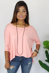 Monica She Candoit Sweet & Comfy T-Shirt in Bright Peach - Houzz of DVA Boutique