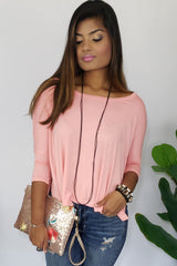 Monica She Candoit Sweet & Comfy T-Shirt in Bright Peach - Houzz of DVA Boutique