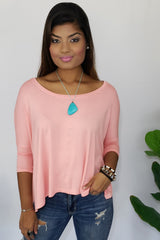 Monica She Candoit Sweet & Comfy T-Shirt in Bright Peach - Houzz of DVA Boutique