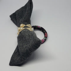 Victoriah Peach Freshwater Pearl Lace Hair Bow in Dark Grey & Plum Multi - Houzz of DVA Boutique