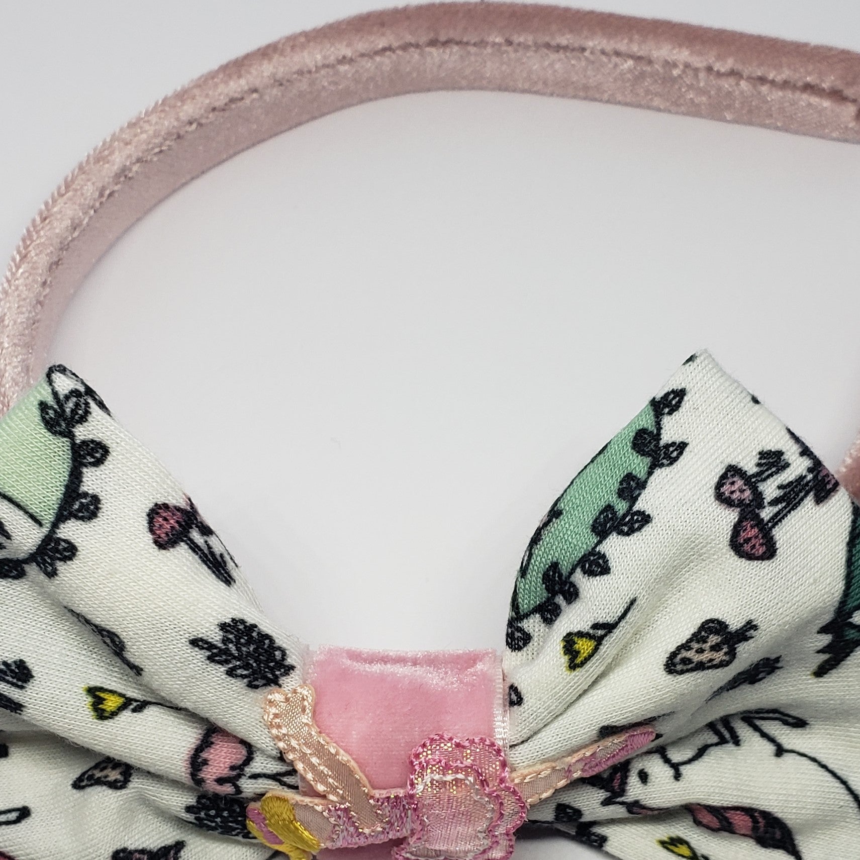 Karrington Pink Dancing Ballerina Velvet Unicorns & Butterflies Headband - Houzz of DVA Boutique