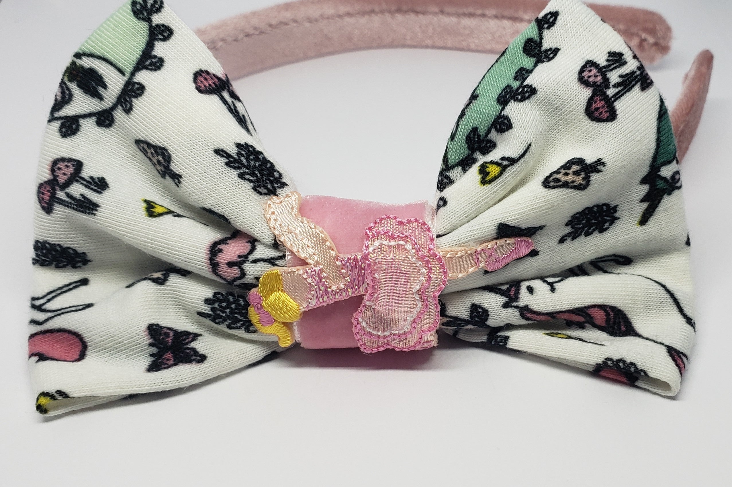 Karrington Pink Dancing Ballerina Velvet Unicorns & Butterflies Headband - Houzz of DVA Boutique