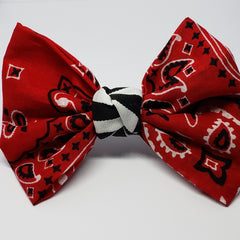 Victoriah Bandana Krazi Bow in Red, Black & White - Houzz of DVA Boutique