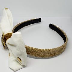 N-Zala Cream & Gold Cameo Headband - Houzz of DVA Boutique