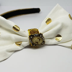 N-Zala Cream & Gold Cameo Headband - Houzz of DVA Boutique