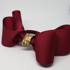 Sophia-Lynn Uniform Bow in Maroon & Cream Plaid Detail - Houzz of DVA Boutique