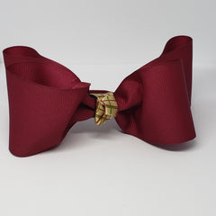 Sophia-Lynn Uniform Bow in Maroon & Cream Plaid Detail - Houzz of DVA Boutique