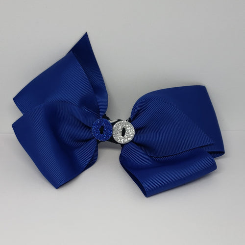 Kelsea Hairclip in Royal Blue & Black with Sparkle Button Detail - Houzz of DVA Boutique