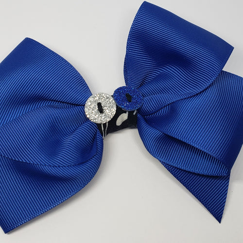 Kelsea Hairclip in Royal Blue & Black with Sparkle Button Detail - Houzz of DVA Boutique