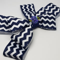 Zoe` Hairclip in Navy & White Flower Detail - Houzz of DVA Boutique