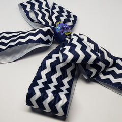 Zoe` Hairclip in Navy & White Flower Detail - Houzz of DVA Boutique
