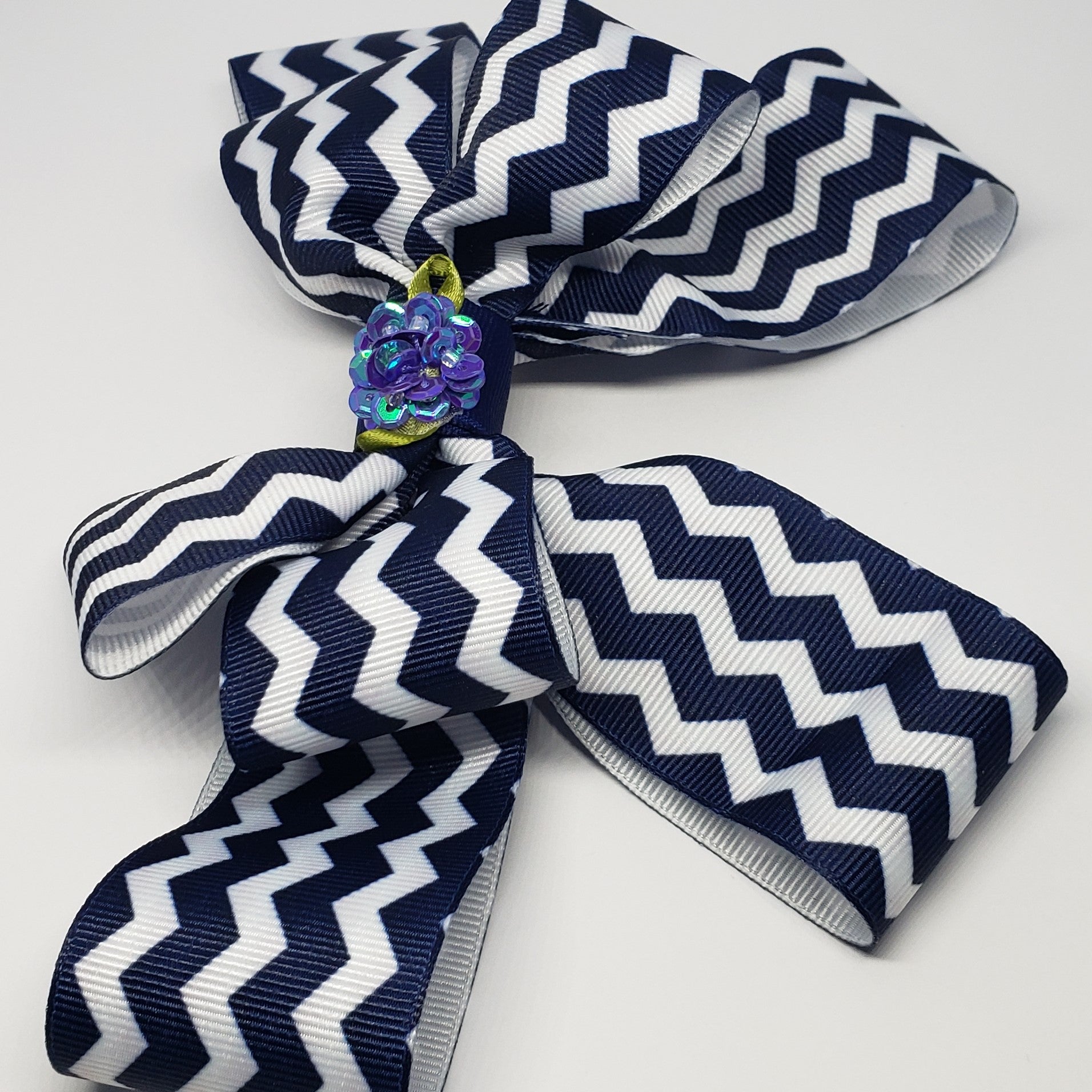 Zoe` Hairclip in Navy & White Flower Detail - Houzz of DVA Boutique