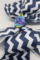 Zoe` Hairclip in Navy & White Flower Detail - Houzz of DVA Boutique