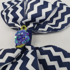 Zoe` Hairclip in Navy & White Flower Detail - Houzz of DVA Boutique