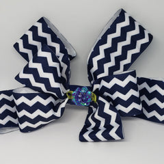 Zoe` Hairclip in Navy & White Flower Detail - Houzz of DVA Boutique
